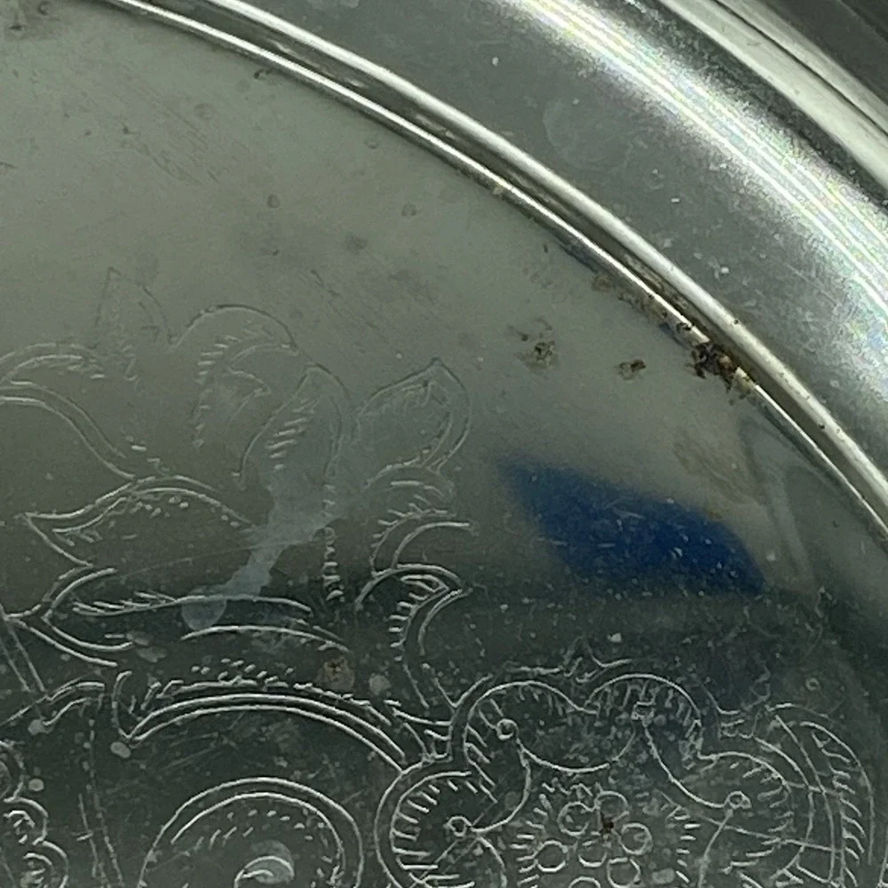 Ornate Silver Plated Tray 13 3/8